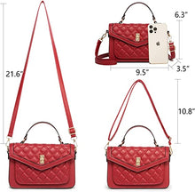 Load image into Gallery viewer, Crossbody Bags for Women Pu Leather Shoulder Bag Womens Quilted Satchel with Handle Ladies Purse Evening Small Handbag