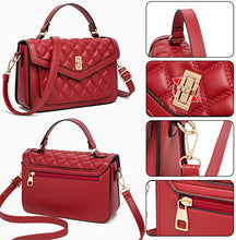 Load image into Gallery viewer, Crossbody Bags for Women Pu Leather Shoulder Bag Womens Quilted Satchel with Handle Ladies Purse Evening Small Handbag